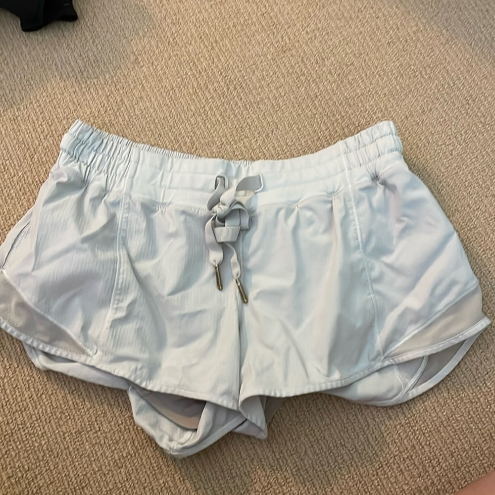 White drawstring lululemon shorts